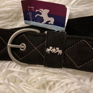 Equine Couture Belt size M long 44” Black and Tan brand new quilted suede
